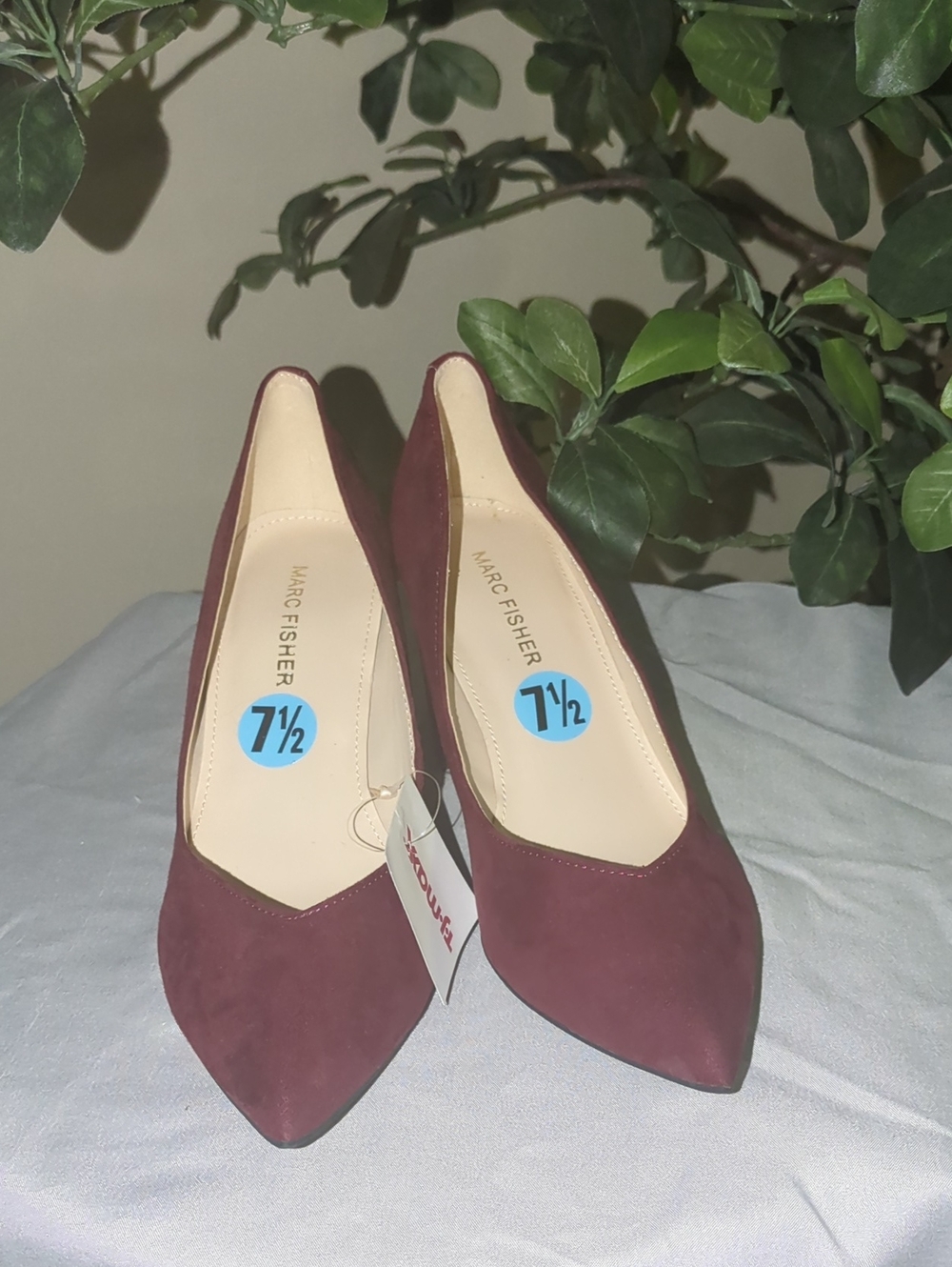 Marc Fisher Women's Burgundy Pointed Suede Pumps